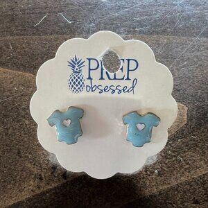 Prep Obsessed - Baby Onesie Enamel Stud Earrings